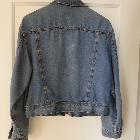 Vintage 1990s Blue Denim Jean Jacket Size M pockets zipper - Picture 8 of 13